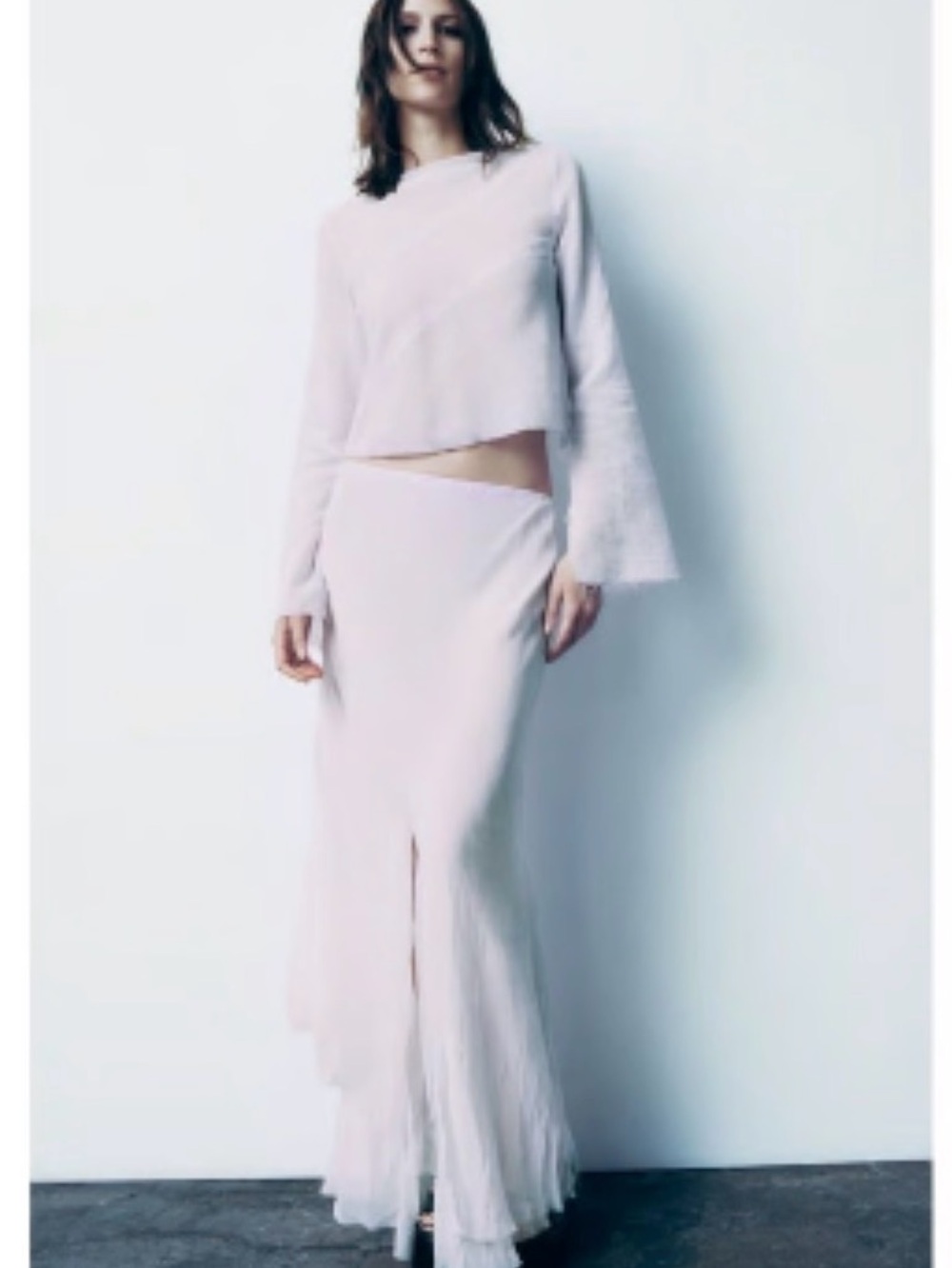 Zara Light Pink Maxi Skirt Set